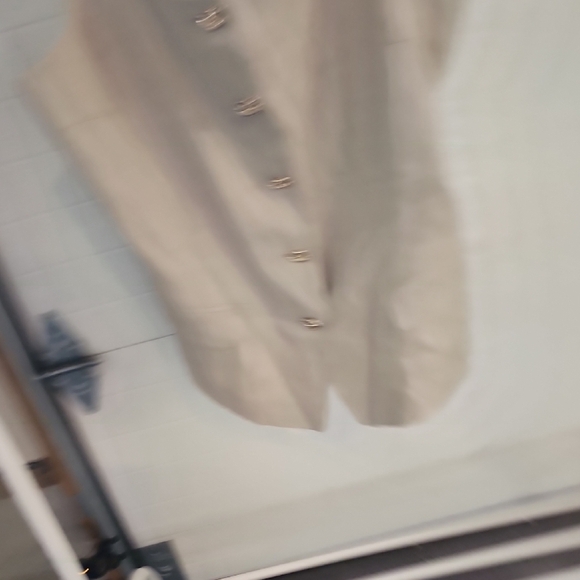 Elie Tahari Flax Linen Blend Thick Strap Button Down Vest Flap Pockets XL - Picture 6 of 8